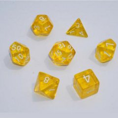 Набор кубиков - Transparent 7 Dice Set Yellow