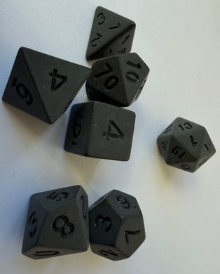 Набір кубиків (7 шт.) матово-чорний (Matte Black Dice Set)
