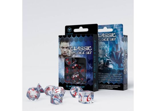 Набор кубиков Classic RPG Translucent & blue-red Dice Set (7 шт.)