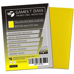 Протектори для карт Games7Days (66X91 MM YELLOW, 80 шт.) (PREMIUM)