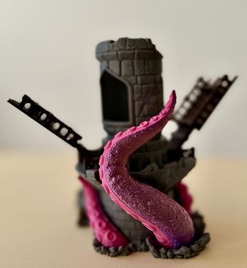 Дайставер Вежа з восьминогом механічна (рожеві щупальця) (Dice Tower)