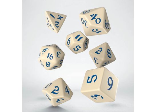 Набор кубиков Classic Runic Beige & blue Dice Set (7 шт.)