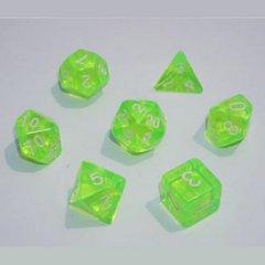 Набор кубиков - Transparent 7 Dice Set Light Green