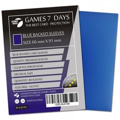 Протектори для карт Games7Days (66X91 MM BLUE, 80 шт.) (PREMIUM)