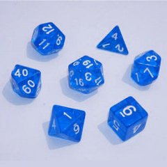 Набор кубиков - Transparent 7 Dice Set Blue