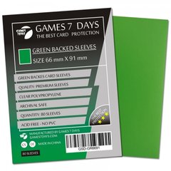Протектори для карт Games7Days (66X91 MM GREEN, 80 шт.) (PREMIUM)
