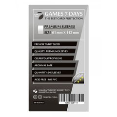 Протектори для карт Games7Days (61 х 112 мм, French Tarot, 50 шт.) (PREMIUM)