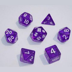 Набір кубиків - Transparent 7 Dice Set Dark Purple