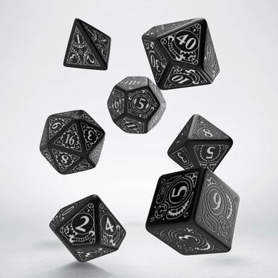 Набор кубиков Steampunk Black & White Dice Set (7 шт.)
