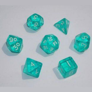 Набор кубиков - Transparent 7 Dice Set Aqua