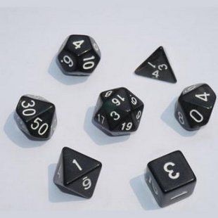 Набор кубиков - Transparent 7 Dice Set Black
