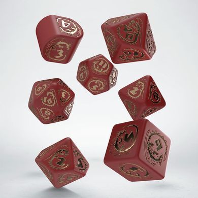 Набір кубиків Dragons Modern Dice Set Red & gold (7 шт.)