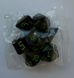 Набір кубиків (7 шт.) чорний із зеленими цифрами (Black with Green Numbers Dice Set) - 2