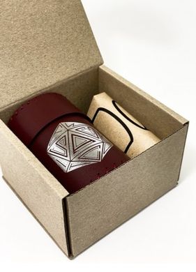 Чаша для кубиков D20 (бургунді) (Dice cup D20 burgundy)