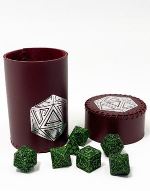 Чаша для кубиков D20 (бургунді) (Dice cup D20 burgundy)