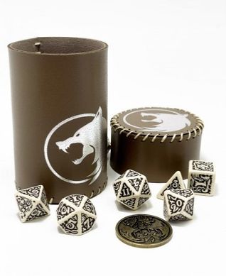 Чаша для кубиков Вовк (коричнева) (Dice cup Wolf brown)