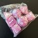 Набір кубиків (7 шт.) темно-рожевий із білими цифрами (Dark Pink with White Numbers Dice Set) - 1