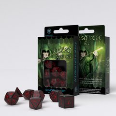 Набор кубиков Elvish Black & red Dice Set (7 шт.)