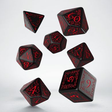 Набор кубиков Elvish Black & red Dice Set (7 шт.)