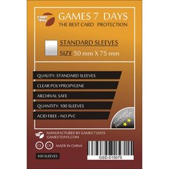 Протектори для карт Games7Days (50 х 75 мм, 100 шт.) (STANDART)