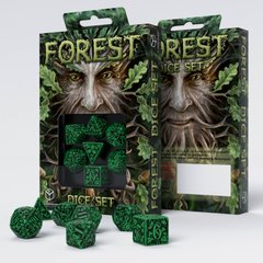 Набір кубиків Forest 3D Green & black Dice Set (7 шт.)