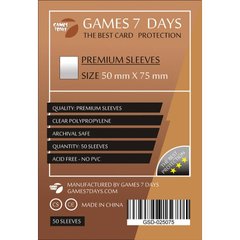 Протектори для карт Games7Days (50 х 75 мм, 50 шт.) (PREMIUM)