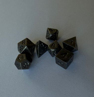 Набір кубиків (7 шт.) темний метал (Dark Metal Dice Set), Міні