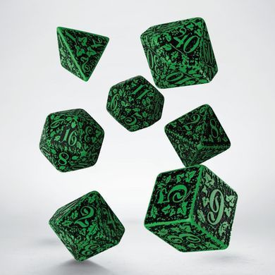 Набір кубиків Forest 3D Green & black Dice Set (7 шт.)