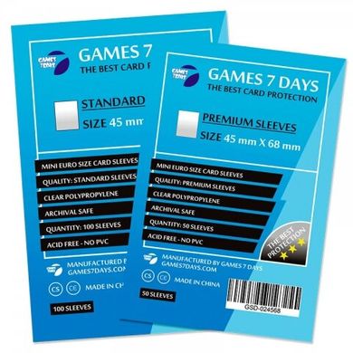Протекторы для карт Games7Days (45 х 68 мм, Card Game, 100 шт.) (STANDART)