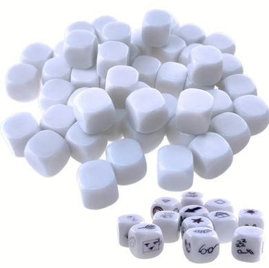 Кубик D6 16mm (порожній білий)