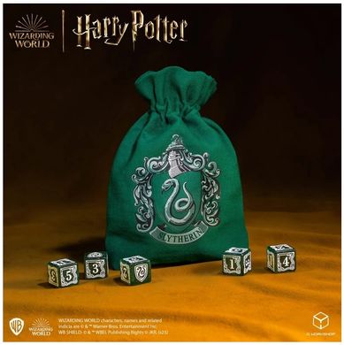 Набір кубиків з мішечком Harry Potter. Slytherin Dice & Pouch (5 шт.)