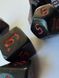 Набір кубиків (7 шт.) чорний із червоними цифрами (Opaque Black with Red Numbers Dice Set) - 7