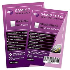 Протекторы для карт Games7Days (56 х 87 мм, Standard USA, 50 шт.) (PREMIUM)