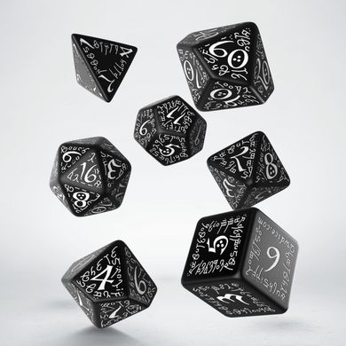 Набор кубиков Elvish Black & White Dice Set (7 шт.)