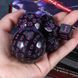 Набір кубиків D3-D100 (15 шт.) з мішечком на шнурку (чорний та фіолетовий) - 4