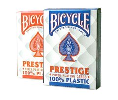 Карти гральні Bicycle Prestige Rider Back 100% Plastic Jumbo (red/blue)