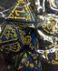 Набір кубиків (7 шт.) синій із золотим геловінським орнаментом (Halloween Blue & Gold Dice Set) - 2