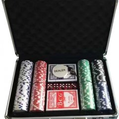 Набір для гри в покер у алюмінієвому кейсі (200 фішок)