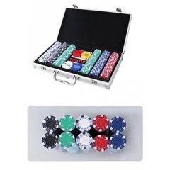 Набор для игры в покер в алюминиевом кейсе (300 фишек)