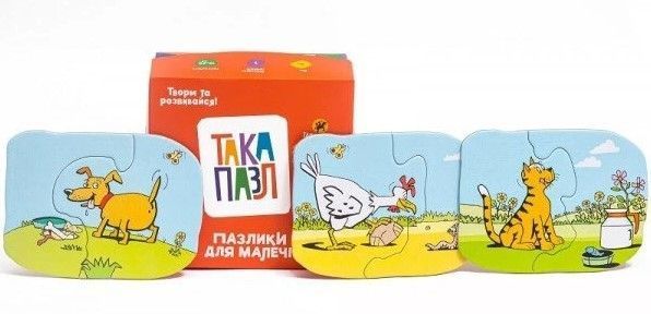 Пазлы для детей ТАКА ПАЗЛ (котик, песик, курочка)