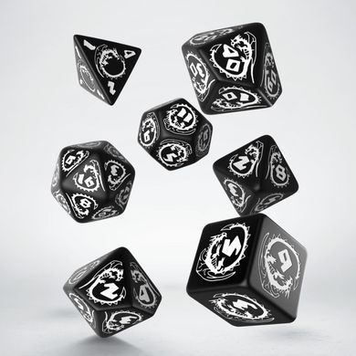 Набір кубиків Dragons Black & white Dice Set (7 шт.)