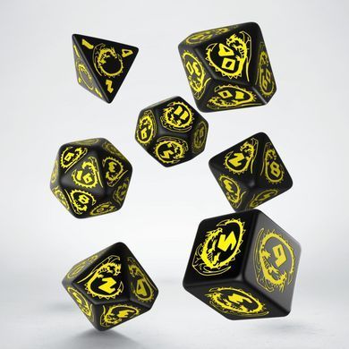 Набор кубиков Dragons Black & yellow Dice Set (7 шт.)