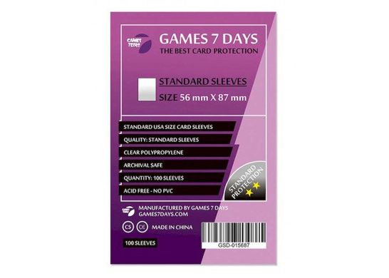 Протектори для карт Games7Days (56 х 87 мм, Standard USA Chimera, 100 шт.) (STANDART)