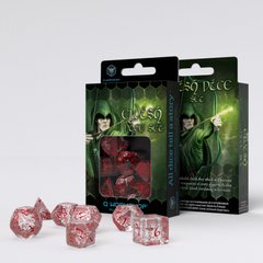 Набор кубиков Elvish Translucent & red Dice Set (7 шт.)