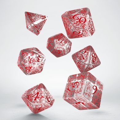 Набір кубиків Elvish Translucent & red Dice Set (7 шт.)