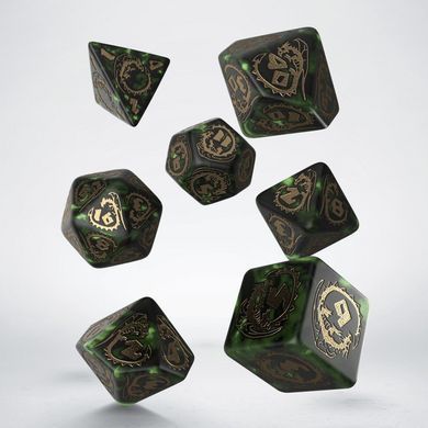 Набір кубиків Dragons Bottle-green & gold Dice Set (7 шт.)