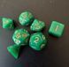 Набір кубиків (7 шт.) зелений блискучий із золотими цифрами (Glitter Green & Gold Dice Set) - 2