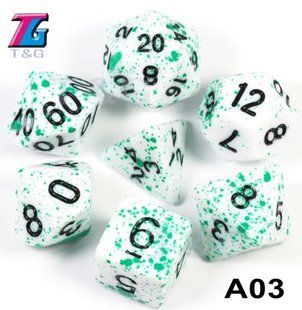 Набор кубиков D00, D4, D6, D8, D10, D12, D20 (Green)