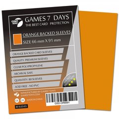Протектори для карт Games7Days (66X91 MM ORANGE, 80 шт.) (PREMIUM)