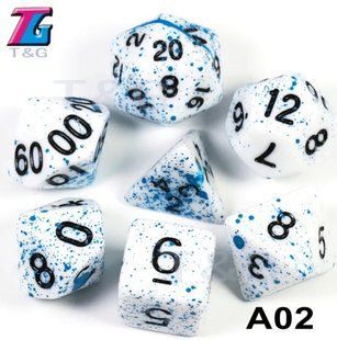 Набор кубиков D00, D4, D6, D8, D10, D12, D20 (Blue)